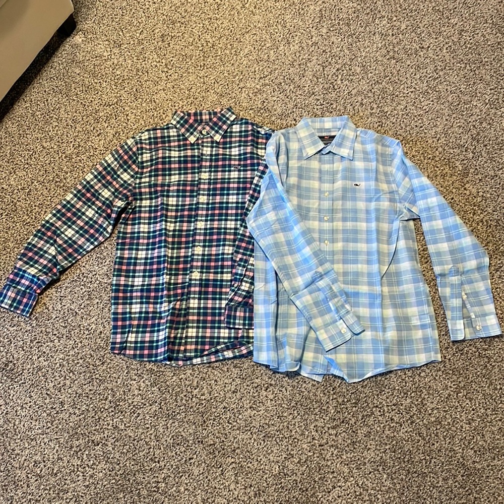 2 👔 Boys Vineyard Vines Long Sleeve Dress Shirts Size 16
